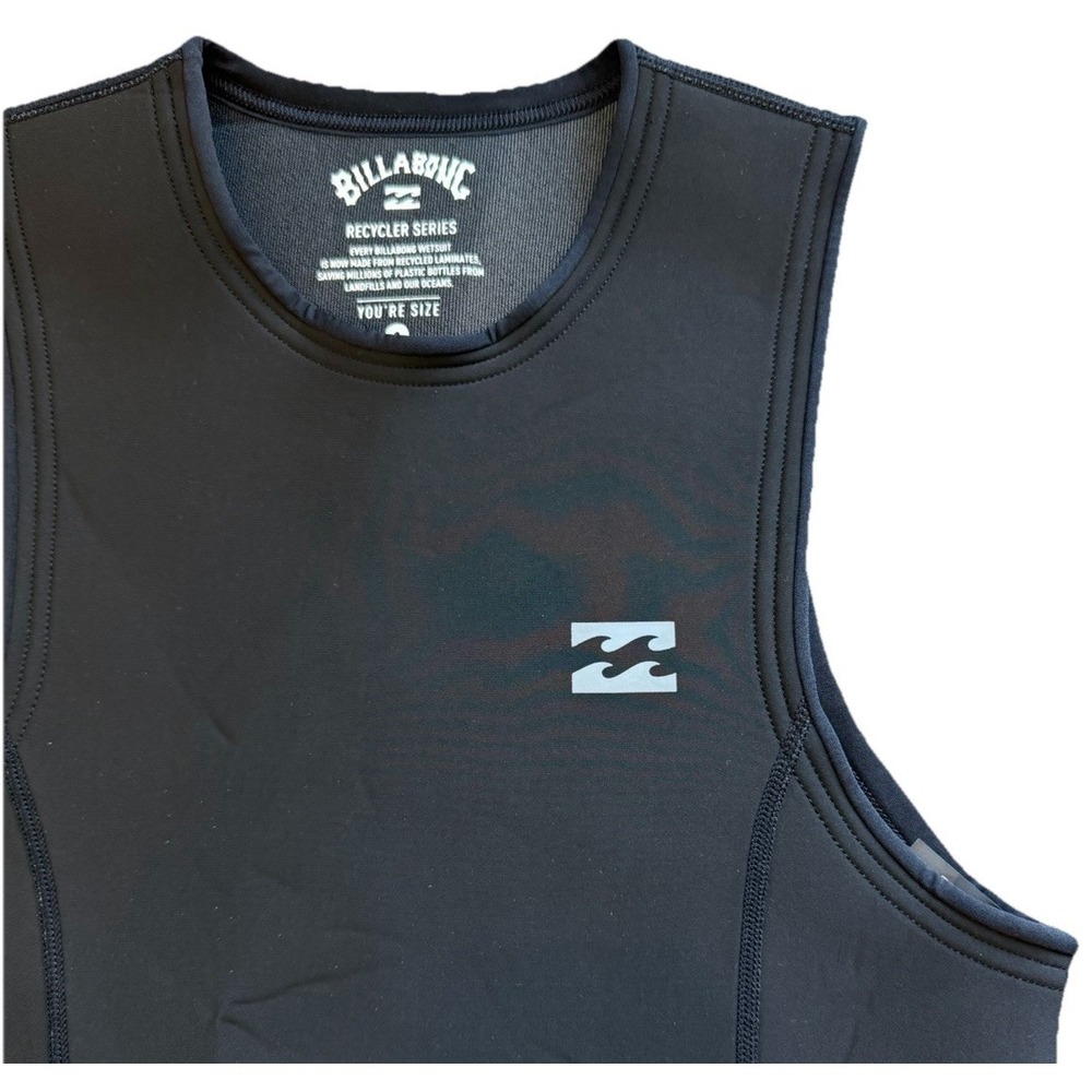 Billabong 2/2 mm Wetsuit Vest Mens Small Black Absolute Surf Dive Zip Front NWT - Picture 2 of 7